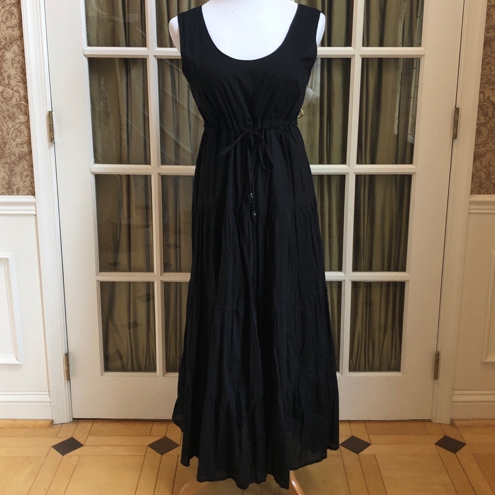 Black 100% Comfy Cotton Maxi Dress